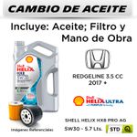 CAMBIO-DE-ACEITE--HONDA--REDGELINE-3.5-CC--2017---|-SHELL-HELIX-HX8-PRO-AG-5W30---FILTRO-W610-82-HANZO