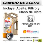 CAMBIO-DE-ACEITE--HONDA--REDGELINE-3.5-CC--2017---|-SHELL-HELIX-ULTRA-SINTETICO-0W20-4LT---FILTRO-W610-82-HANZO