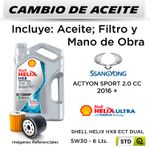 CAMBIO-DE-ACEITE--SSANGYONG--ACTYON-SPORT-2.0-CC--2016---|-SHELL-HELIX-HX8-ECT-DUAL-5W30---FILTRO-HU613X-HANZO