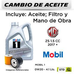 CAMBIO DE ACEITE  MG  ZS 1.5 CC  2017 + | MOBIL 1 0W20 - FILTRO W713/15 STP