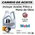 CAMBIO-DE-ACEITE--MG--3-1.5-CC--2015---|-MOBIL-1-5W20---FILTRO-W713-15-STP