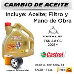 CAMBIO-DE-ACEITE--MAXUS--T60-2.8-CC--2021---|-CASTROL-EDGE-LL-DPF-ACEA-C3-5W30---FILTRO-W830-3-STP