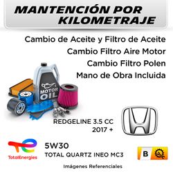 MANTENCIÓN POR KILOMETRAJE HONDA REDGELINE 3.5 CC 2017 + | SERVICIO TODO INCLUIDO - B KB1