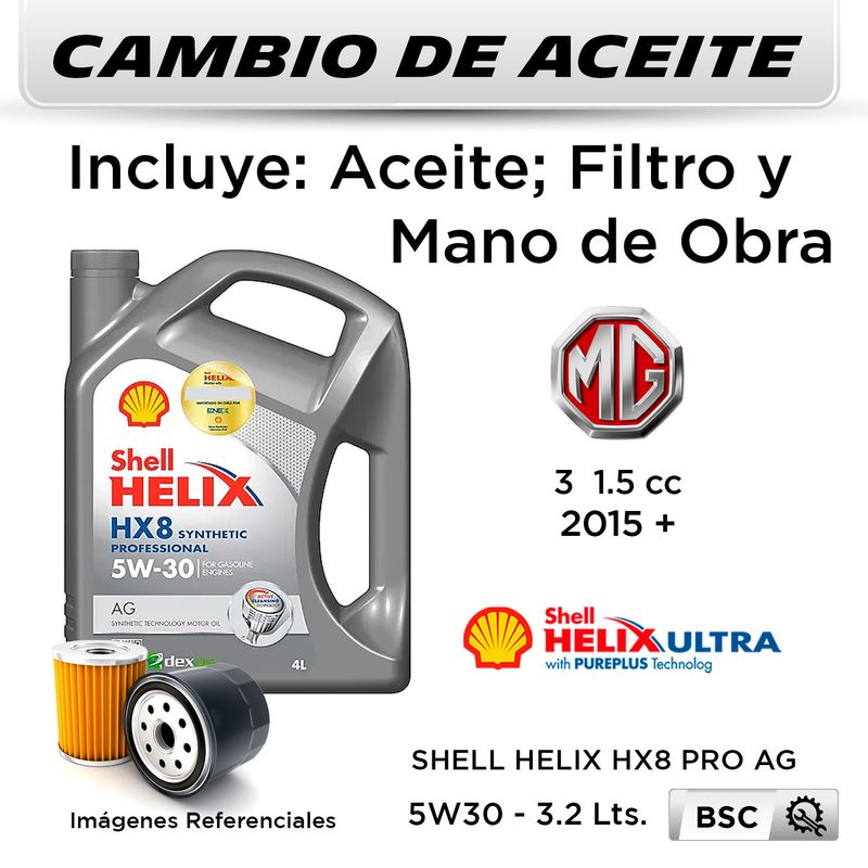 CAMBIO-DE-ACEITE--MG--3-1.5-CC--2015---|-SHELL-HELIX-HX8-ECT-DUAL-5W30---FILTRO-W713-15-STP