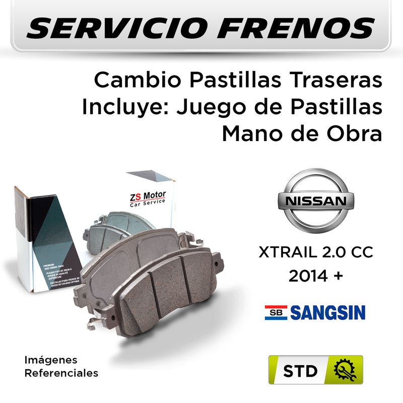 FRENOS---CAMBIO-PASTILLAS-NISSAN-XTRAIL-2.0-CC-2014---|-TRASERAS----PAST.-SANGSIN-