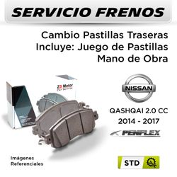 FRENOS - CAMBIO PASTILLAS NISSAN QASHQAI 2.0 CC 2014 - 2017 | TRASERAS  - PAST. PENFLEX