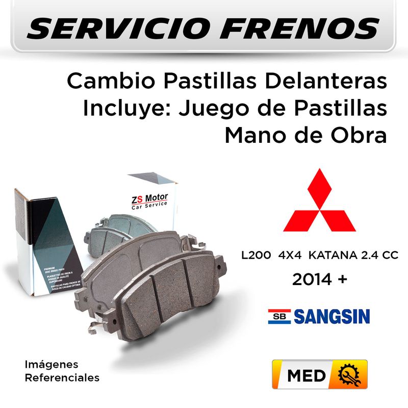 FRENOS---CAMBIO-PASTILLAS-MITSUBISHI-L200-4X4-KATANA-2.4-CC-2014---|-DELANTERAS----PAST.-SANGSIN-