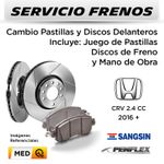 FRENOS---CAMBIO-PASTILLAS-Y-DISCOS--HONDA-CRV-2.4-CC-2016---|-DELANTEROS----PAST.-PENFLEX---DISC.-SANGSIN