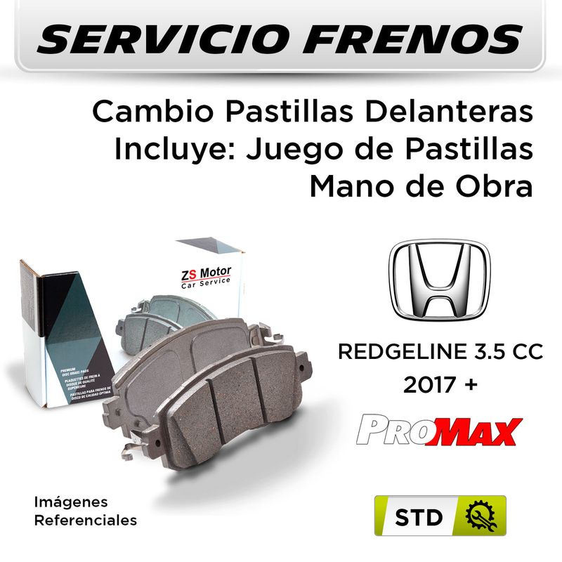 FRENOS---CAMBIO-PASTILLAS-HONDA-REDGELINE-3.5-CC-2017---|-DELANTERAS----PAST.-PROMAX-