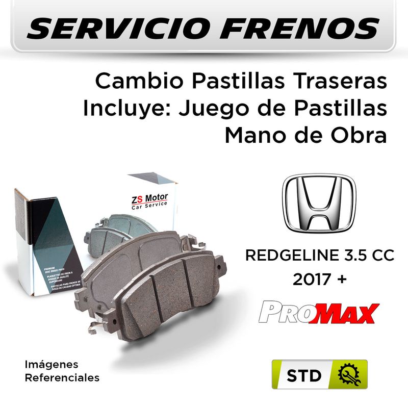 FRENOS---CAMBIO-PASTILLAS-HONDA-REDGELINE-3.5-CC-2017---|-TRASERAS----PAST.-PROMAX-