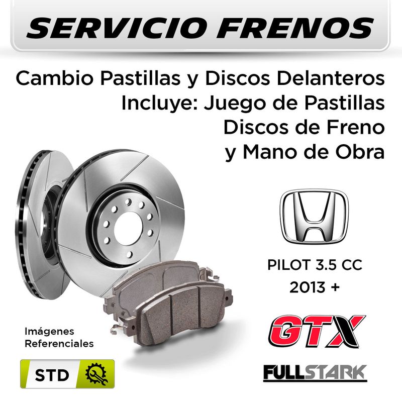 FRENOS---CAMBIO-PASTILLAS-Y-DISCOS--HONDA-PILOT-3.5-CC-2013---|-DELANTEROS----PAST.-FULLSTARK---DISC.-GTX