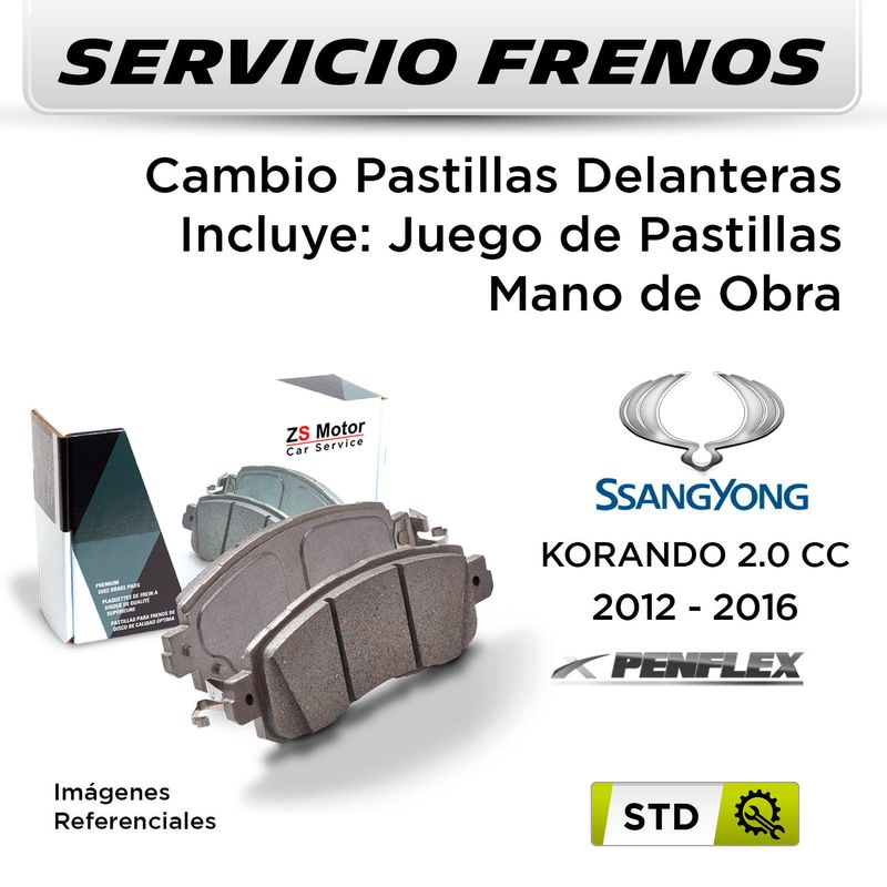 FRENOS---CAMBIO-PASTILLAS-SSANGYONG-KORANDO-2.0-CC-2012---2016-|-DELANTERAS----PAST.-PENFLEX-