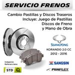 FRENOS---CAMBIO-PASTILLAS-Y-DISCOS-SSANGYONG-KORANDO-2.0-CC-2012---2016-|-TRASEROS----PAST.-PENFLEX---DISC.-SANGSIN