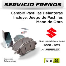 FRENOS - CAMBIO PASTILLAS SUZUKI GRAN NOMADE GLX 2.4 CC 2008 - 2015 | DELANTERAS  - PAST. PENFLEX