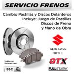 FRENOS---CAMBIO-PASTILLAS-Y-DISCOS--SUZUKI-ALTO-1.0-CC-2015---|-DELANTEROS----PAST.-FULLSTARK---DISC.-GTX