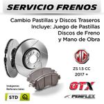 FRENOS---CAMBIO-PASTILLAS-Y-DISCOS-MG-ZS-1.5-CC-2017---|-TRASEROS----PAST.-PENFLEX---DISC.-GTX