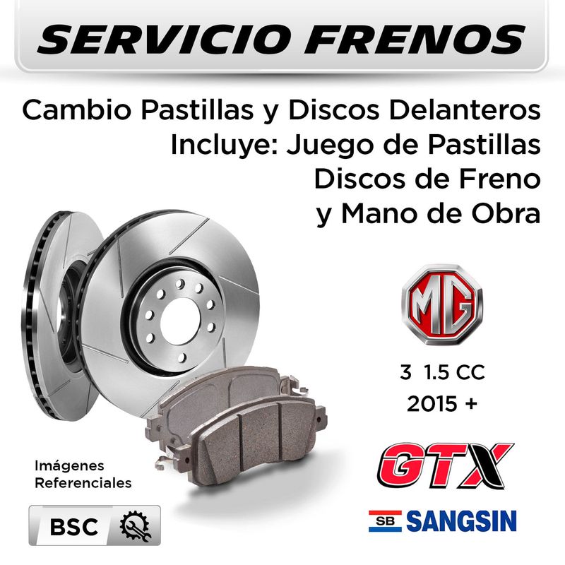 FRENOS---CAMBIO-PASTILLAS-Y-DISCOS--MG-3-1.5-CC-2015---|-DELANTEROS----PAST.-SANGSIN---DISC.-GTX