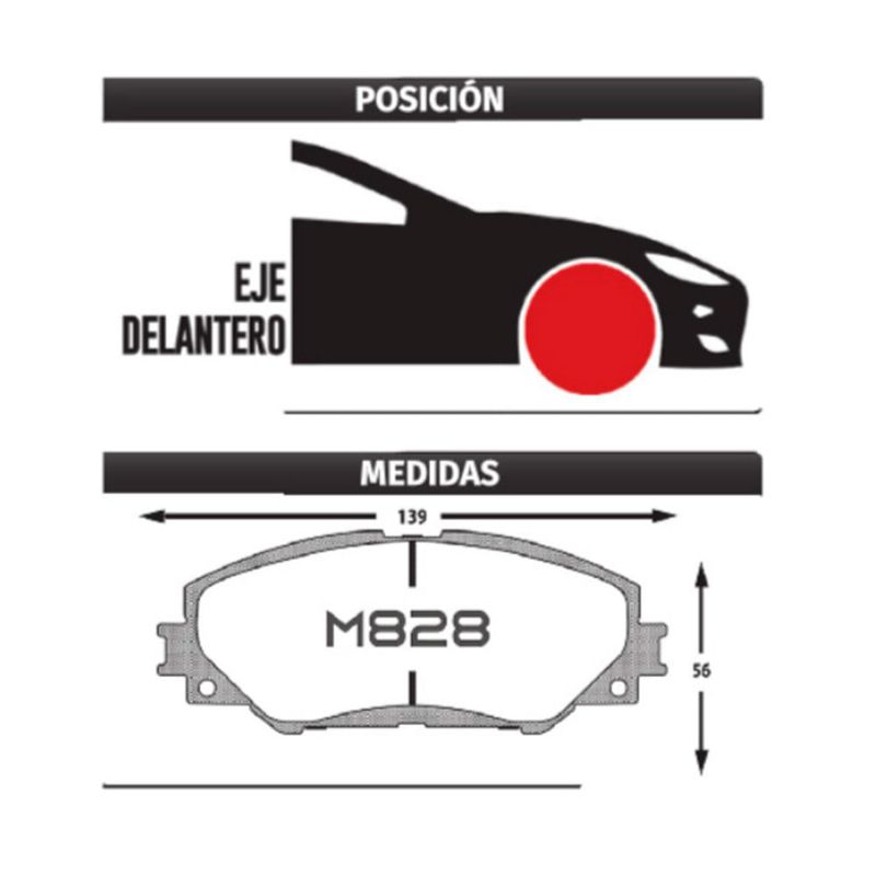 PASTILLA-DE-FRENO-TOYOYA-COROLLA---AURIS---RAV4---URBAN-CRUSIER-DELANTERA-|-MATSUMOTO-M828