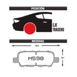 PASTILLA-DE-FRENO-NISSAN-XTRAIL-2000-2017---TIIDA-2005-2016-TRASERA-|-MATSUMOTO-M598-M1032