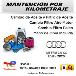 MANTENCIÓN POR KILOMETRAJE AUDI Q5 TFSI 2.0CC | B -  MANTENCIÓN AUTOMOTRIZ CC