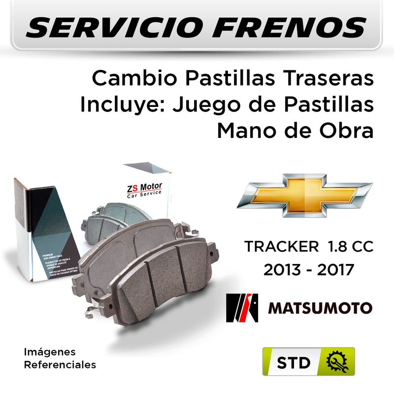 FRENOS---CAMBIO-PASTILLAS-CHEVROLET-TRACKER-1.8-CC-2013---2017-|-TRASERAS---PAST.-MATSUMOTO