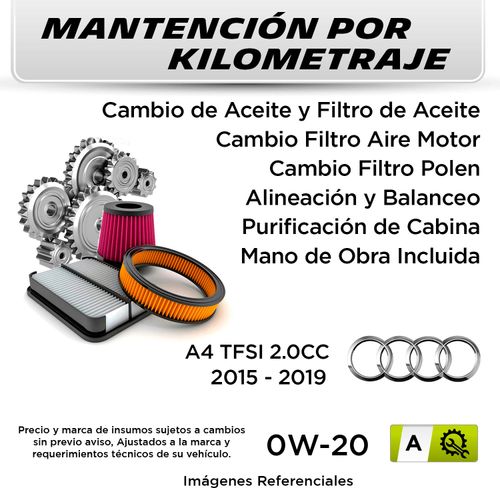 MANTENCIÓN POR KILOMETRAJE AUDI A4 TFSI 2.0CC | A -  MANTENCIÓN AUTOMOTRIZ 2